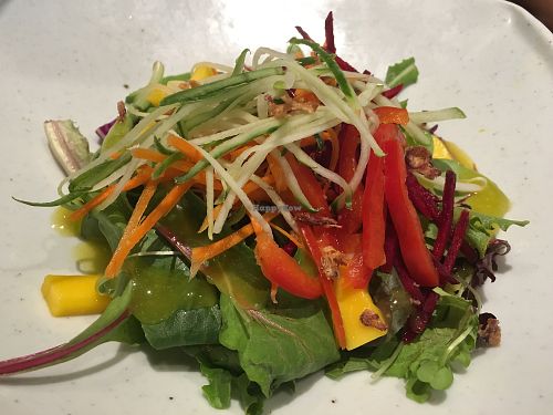 mango salad at Franchia Vegan Cafe in New York City