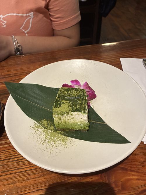 Matcha tiramisu  at Franchia Vegan Cafe in New York City