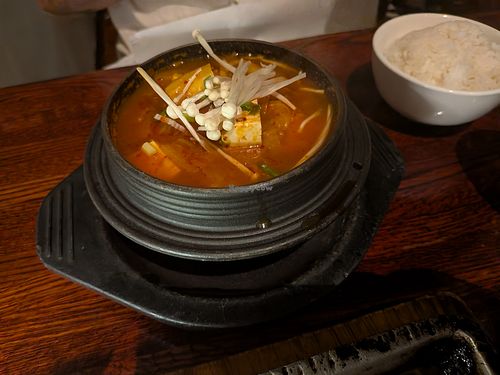 Kimchi jigae at Franchia Vegan Cafe in New York City