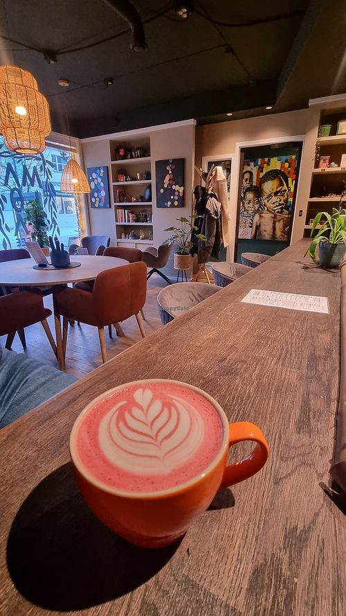 Beetroot cocoa at Maloca Coffee & Food in Bodo