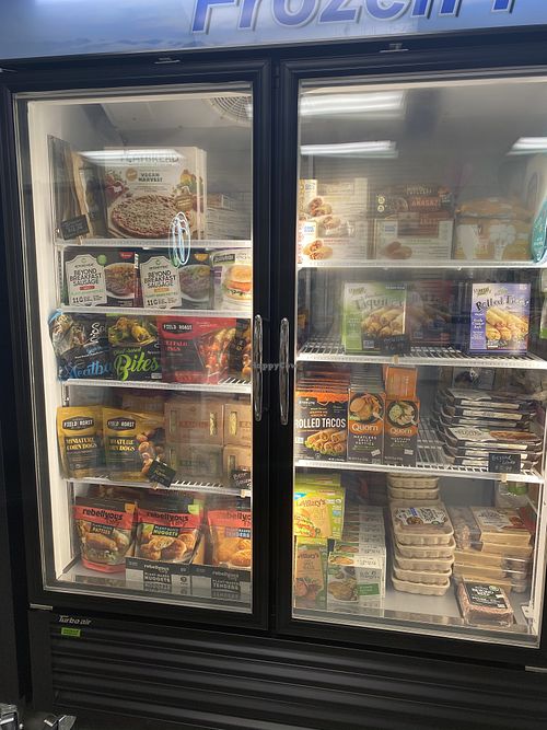 Frozen items at Urthly Vegan Market in Garden Grove