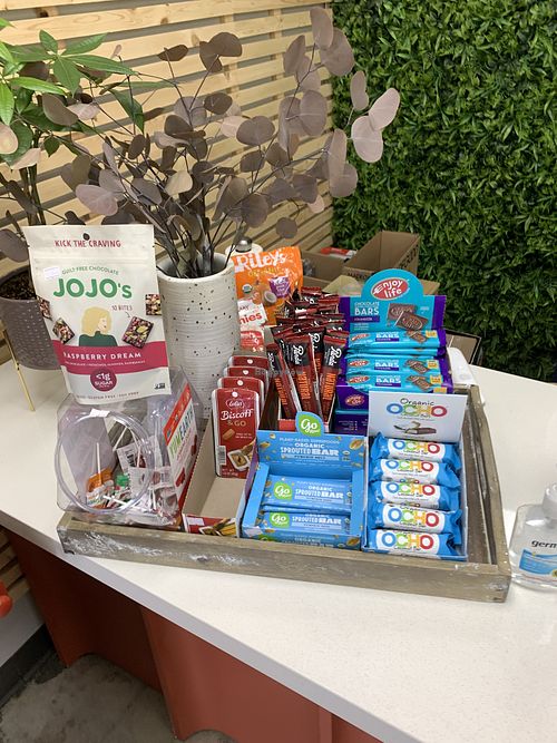Snacks to purchase at the checkout counter  at Urthly Vegan Market in Garden Grove