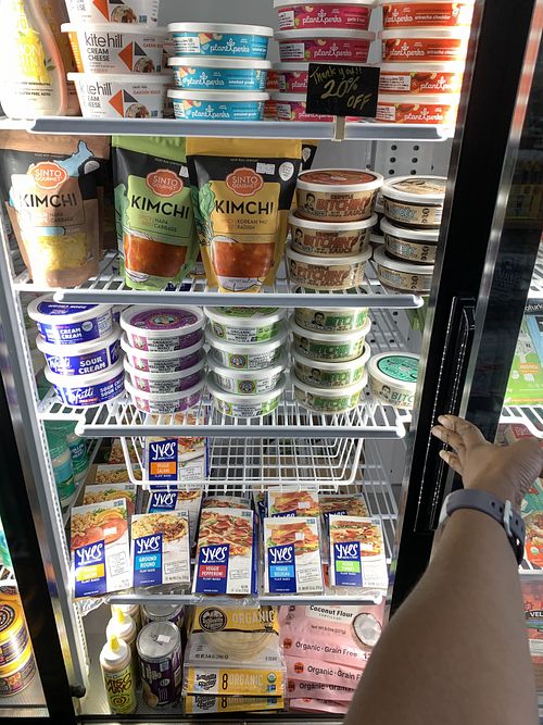 Refrigerated section 2 at Urthly Vegan Market in Garden Grove