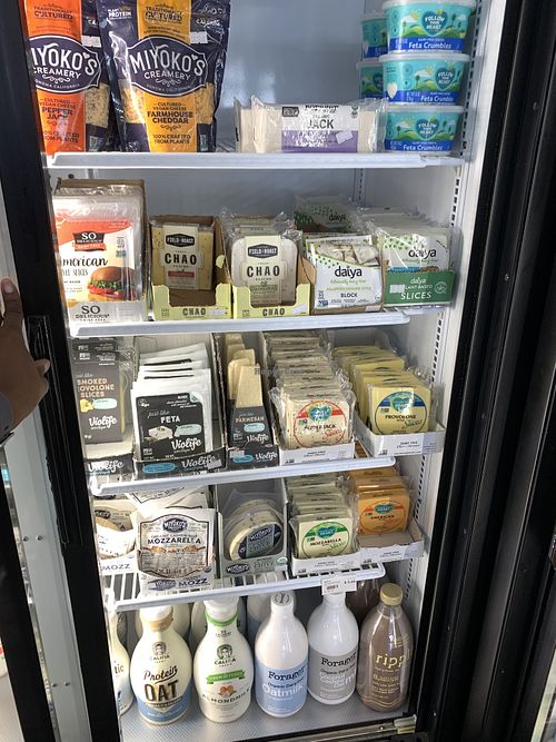 Refrigerated section 5 at Urthly Vegan Market in Garden Grove
