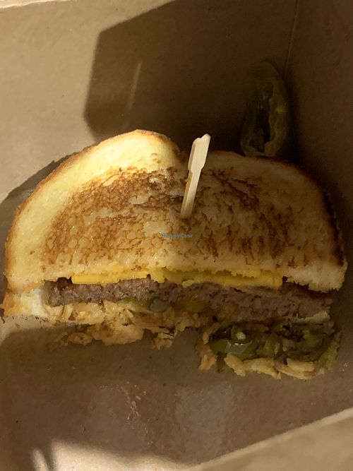 Hella spicy sandwich at Hella Vegan Sandwiches in Fresno