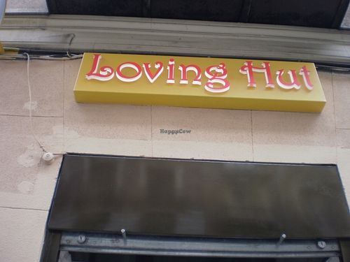 Outside at Loving Hut in Madrid