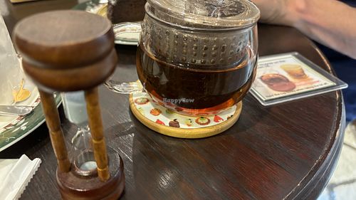 Early grey tea with the hourglass. Nice touch!  at Marbre Vegan in Tokyo