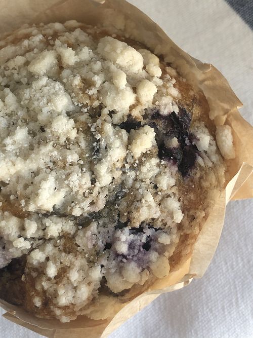 Vegan blueberry muffin at The Brother Mill in Munich