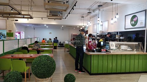 Restaurant interior at Lotus Vegan Kitchen 素悟 in Central Singapore