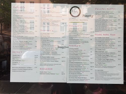 Menu as of June 2021 at Ponchy - Sonntagstraße in Berlin