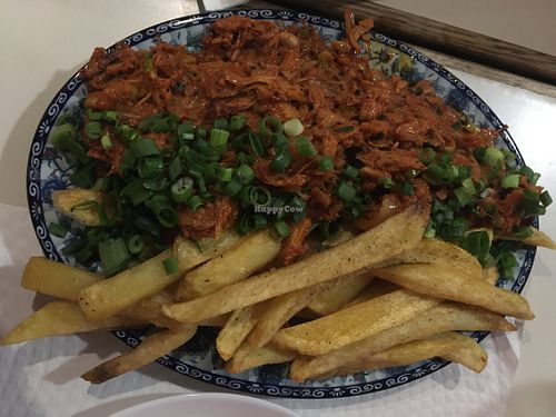 Gochujang jack fruit with fries at Patua in Lisbon