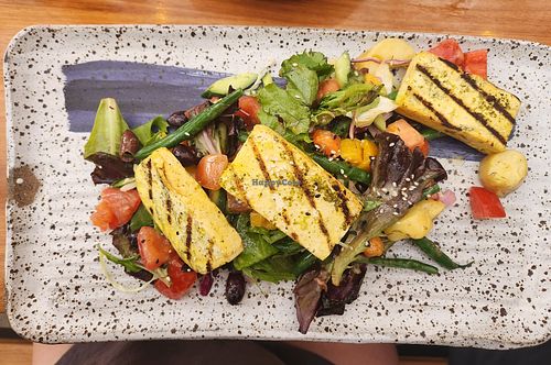Tofu served with Nicoise Salad (minus the egg) at Jindabyne Brewing in Jindabyne
