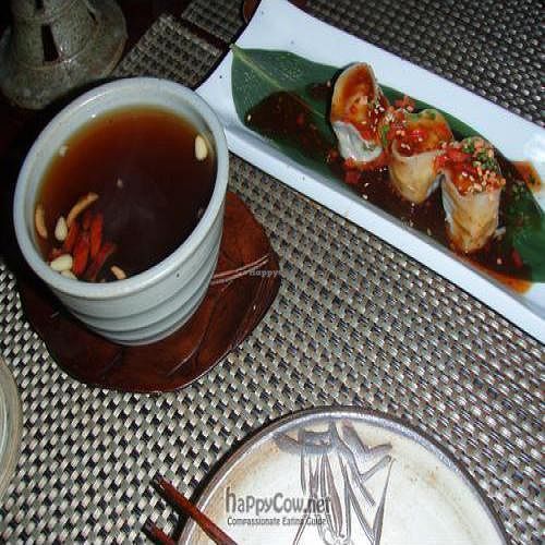 date paste tea and spicy baby dumplings at HanGawi in New York City