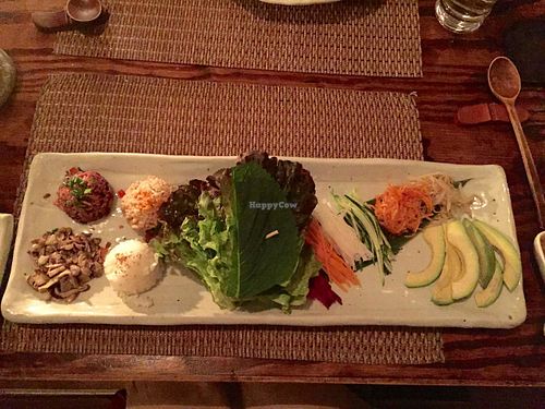 Main course of build-your-own wraps.  at HanGawi in New York City