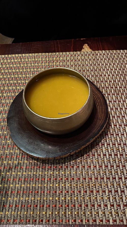 Pumpkin soup at HanGawi in New York City