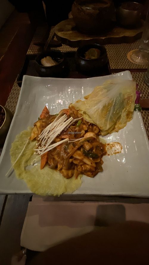 Spicy chili mushrooms at HanGawi in New York City