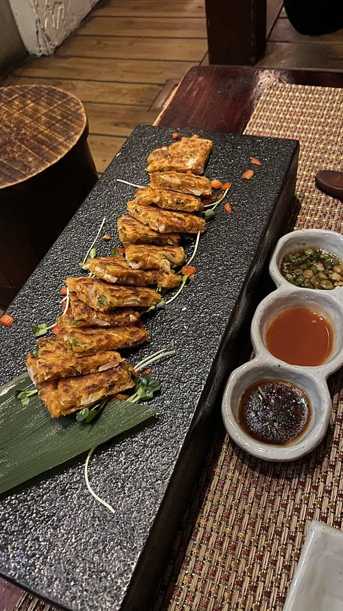 Spicy kimchi pancakes at HanGawi in New York City