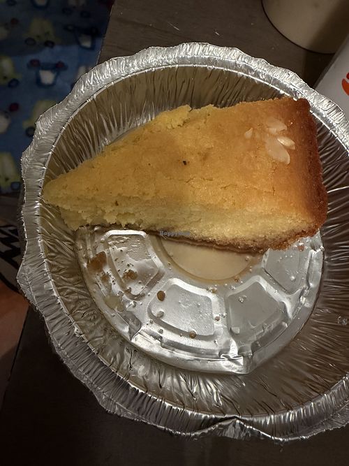 Kalo pragma (vegan) a light cake with a light sweet syrupp  at Mesoyios in Lake Ronkonkoma