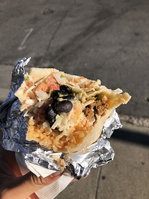 Vegan supreme burrito  at Taco Boys  in San Francisco