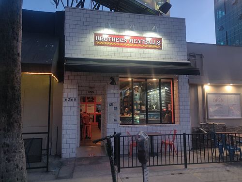 Outside at Brothers Meatballs in Hollywood