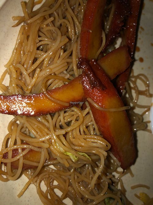 mei fun with vegetarian BBQ ribs at Golden Star in Medford