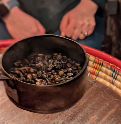 Freshly roasted coffee beans wafting in front of my face! at Rhoda in South West London