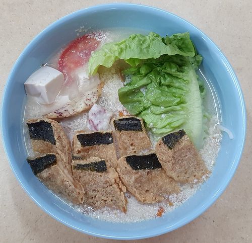 Danggui Soya Milk Sliced Fish Beehoon. Photo by Sam Lama at Yi Xiang Vegetarian - 異香素食 in Central Singapore