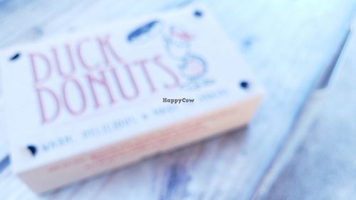 Donut box...mmm at Duck Donuts in Garden Grove