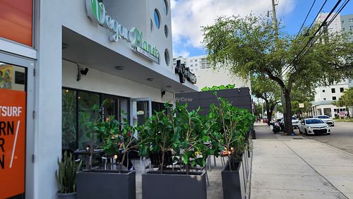 Outside at Vegan Planet in Miami