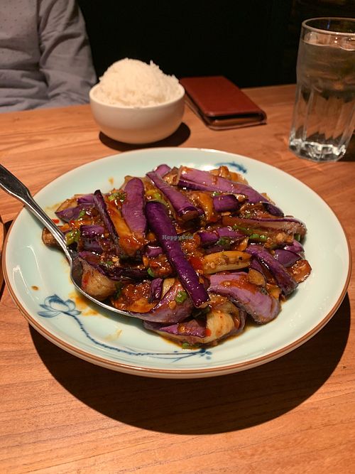 Eggplant with garlic sauce, so good!  at O Mandarin in Hartsdale