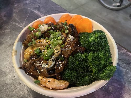 Surf and turf   at Naughty Vegan Panda in Pasadena