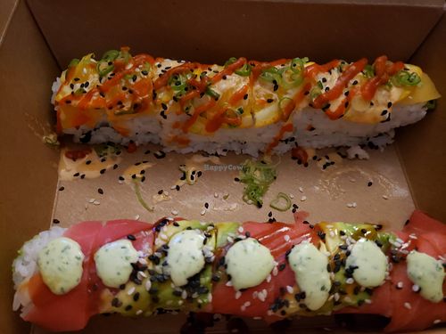 Sushi rolls at Naughty Vegan Panda in Pasadena