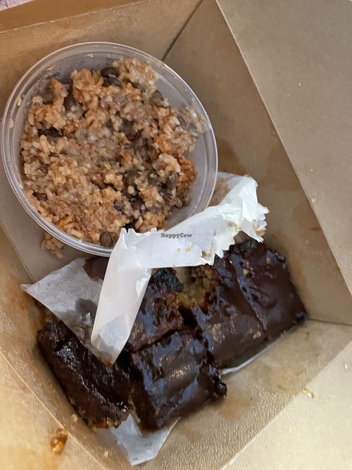 Meatloaf and rice and beans  at La Lus Cafe in Willingboro