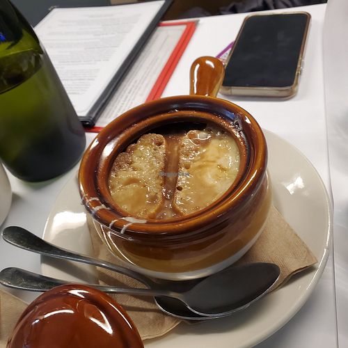 French Onion Soup at The Organic Grill in New York City