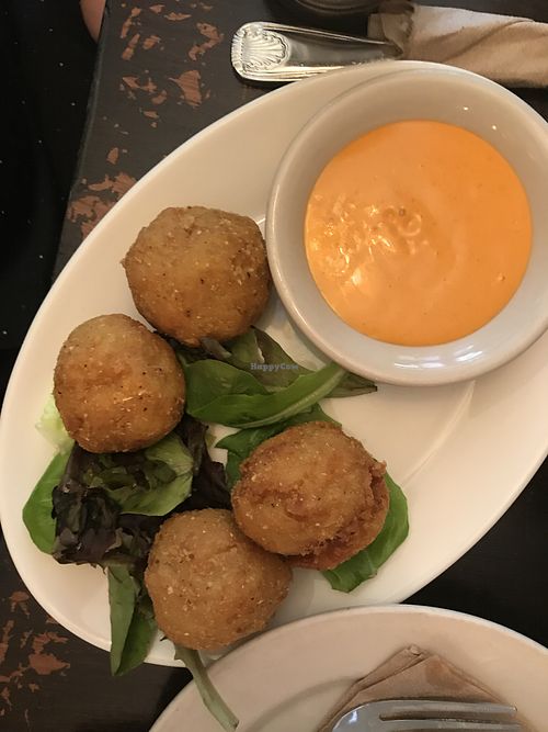 Mac n cheese bombs!! at The Organic Grill in New York City