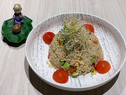 Fried Rice. this is without alliums. Photo by Henry Lau aka Mr Purple.   at iVegan 爱素 - Thomson Plaza in Central Singapore