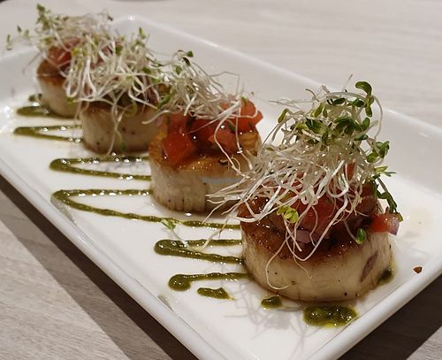 Scallop (Mock). 
Photo by Sam Lama at iVegan 爱素 - Thomson Plaza in Central Singapore