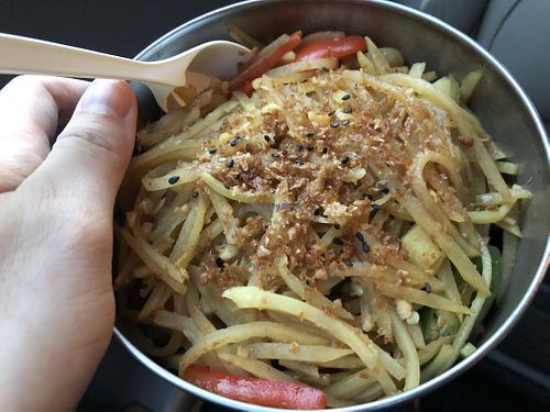 BYOC during HA-sour spicy potatoes! Thumbs up at iVegan 爱素 - Thomson Plaza in Central Singapore