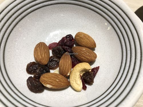 Free nuts as appetizers at iVegan 爱素 - Thomson Plaza in Central Singapore