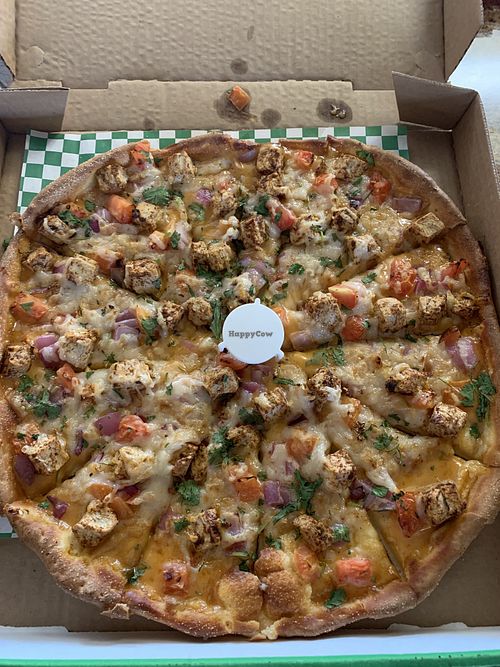 Vegan butter chicken pizza - very good!   at Pizza Twist in Roseville