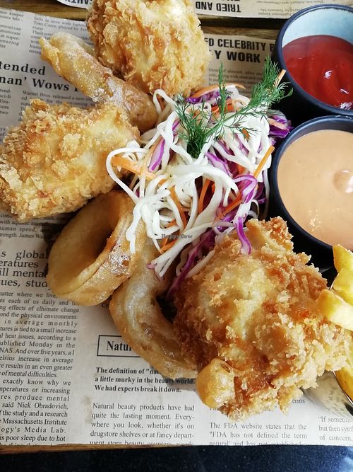 Cheeze and tofu croquettes at Vegan World Peace by Loving Hut in Reykjavik