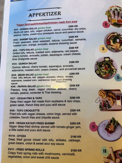 Legible copy of menu  at Vegan World Peace by Loving Hut in Reykjavik
