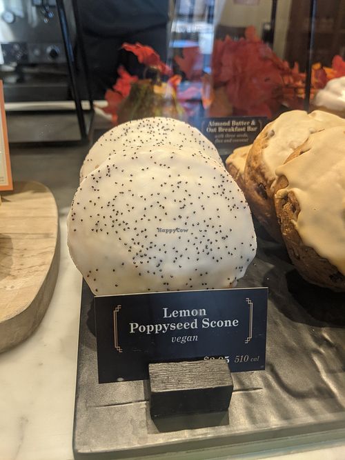 Vegan lemon poppyseed scone. Peet's is leading the way!! at Peet's Coffee in Ventura