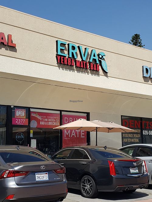 On a small shopping center at Erva Brew Co. in Pasadena