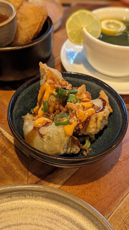 Crispy gyozas. So so good at Ahimsa in Munich