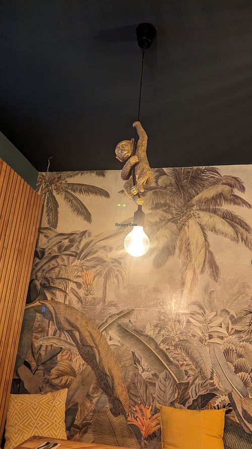 Monkey on light at Ahimsa in Munich