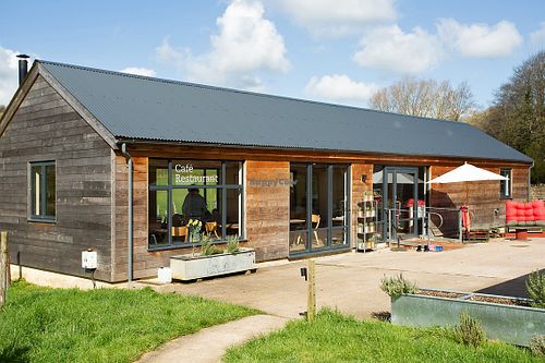Outdoor space with ample seating and fire pit. at On The Brook in Bruton