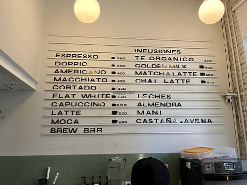 Drinks menu   at Bioma in Buenos Aires