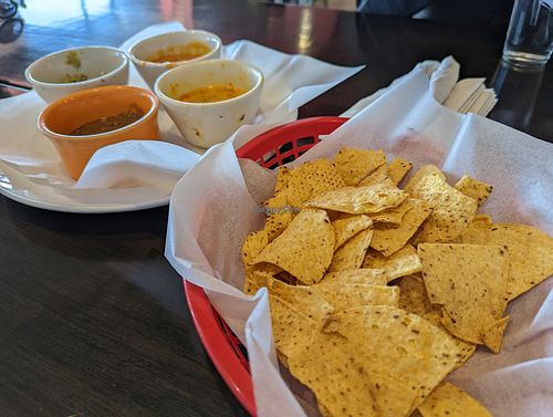 Chips and dips at Vegan Vato in Albuquerque
