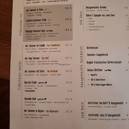 Neue Speisekarte, Avocado-Anja gibt's nicht mehr at Café Konditorei Sommer in Reutlingen